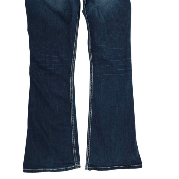 BKE Culture Stretch Boot Cut Jeans Womens 33 Mid Rise Distressed Whiskered Denim - Picture 12 of 15